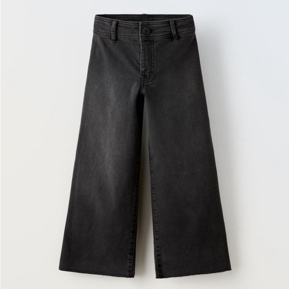 Zara The Marine Straight Wide Leg Denim Pant
